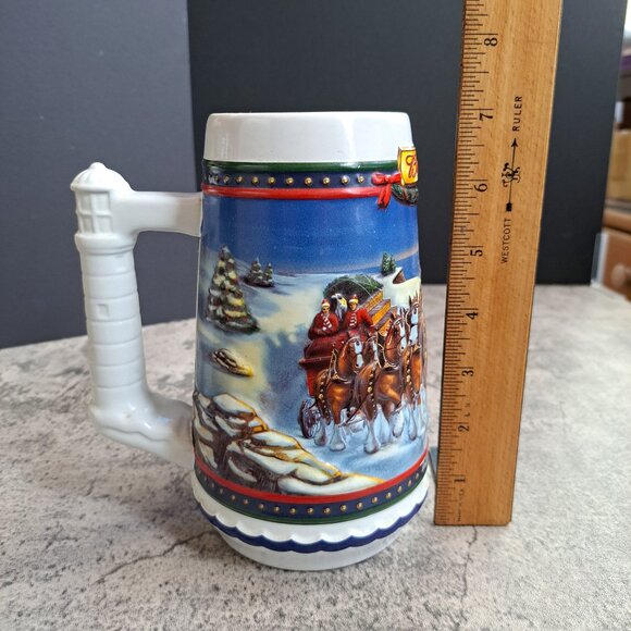 Guiding The Way Home 2002 Budweiser Holiday Beer Stein Mug Lighthouse - Picture 5 of 8
